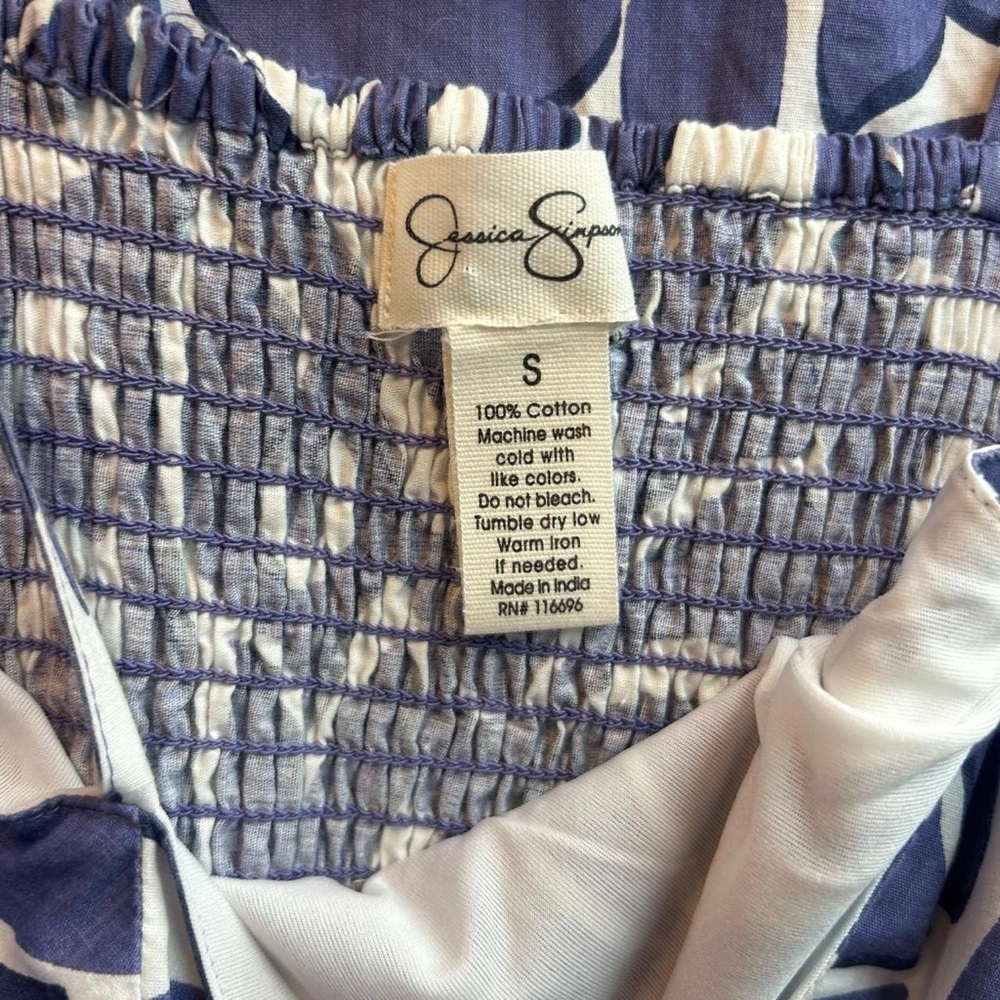 Jessica Simpson Boho Periwinkle Purple Maxi Dress Adjustable Straps Size Small - Picture 5 of 8